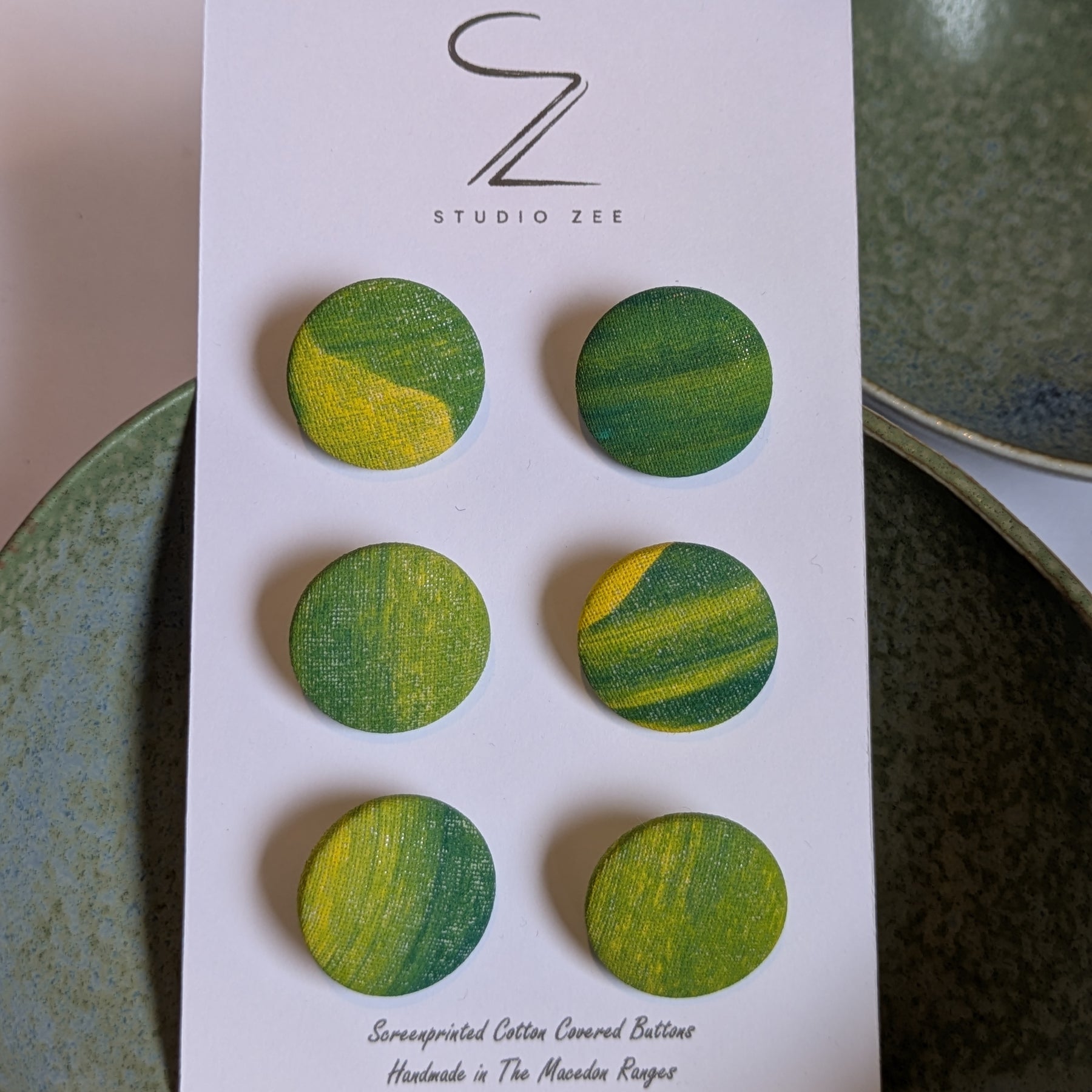 Hand Printed Fabric Buttons