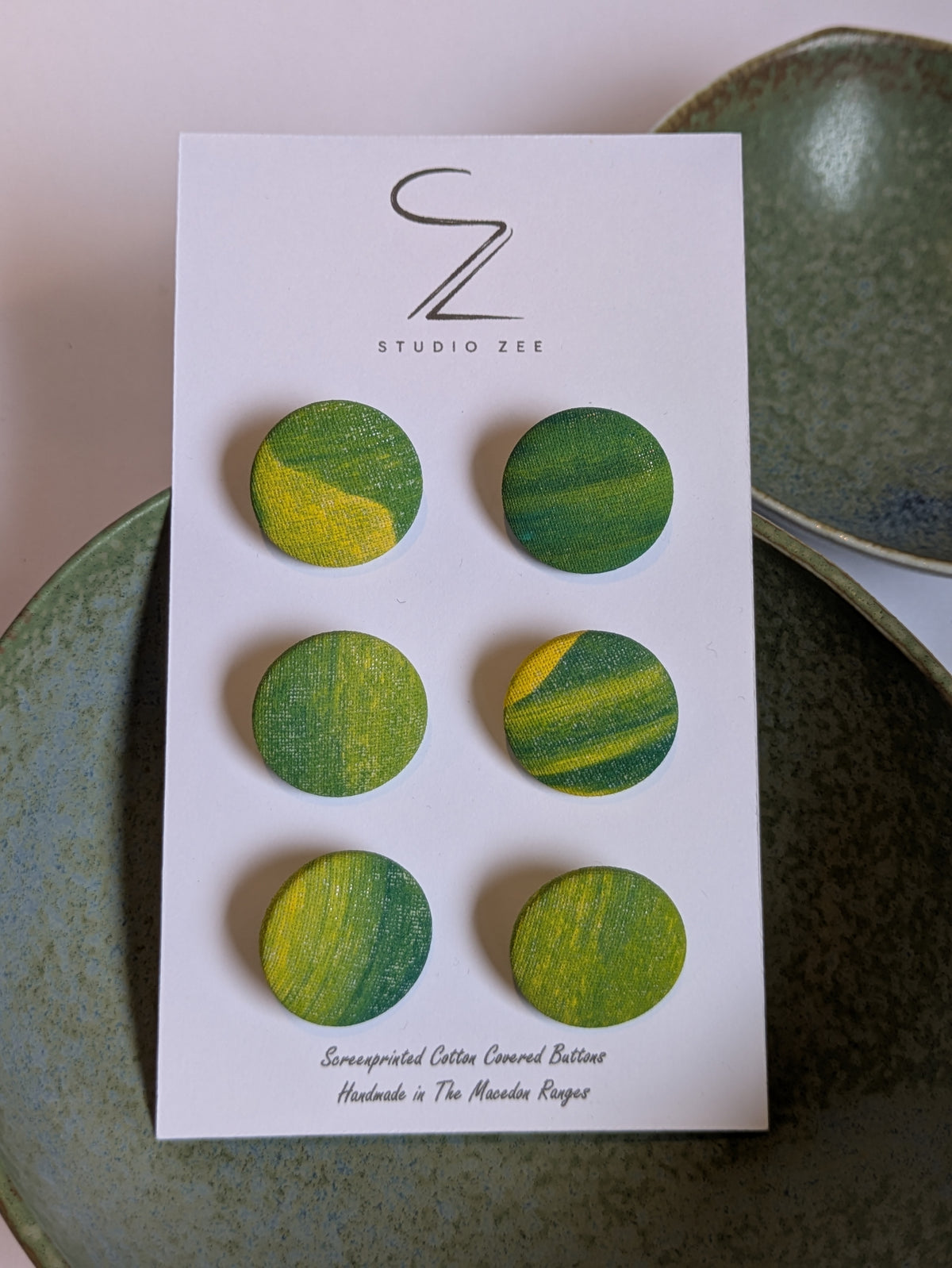 Hand Printed Fabric Buttons