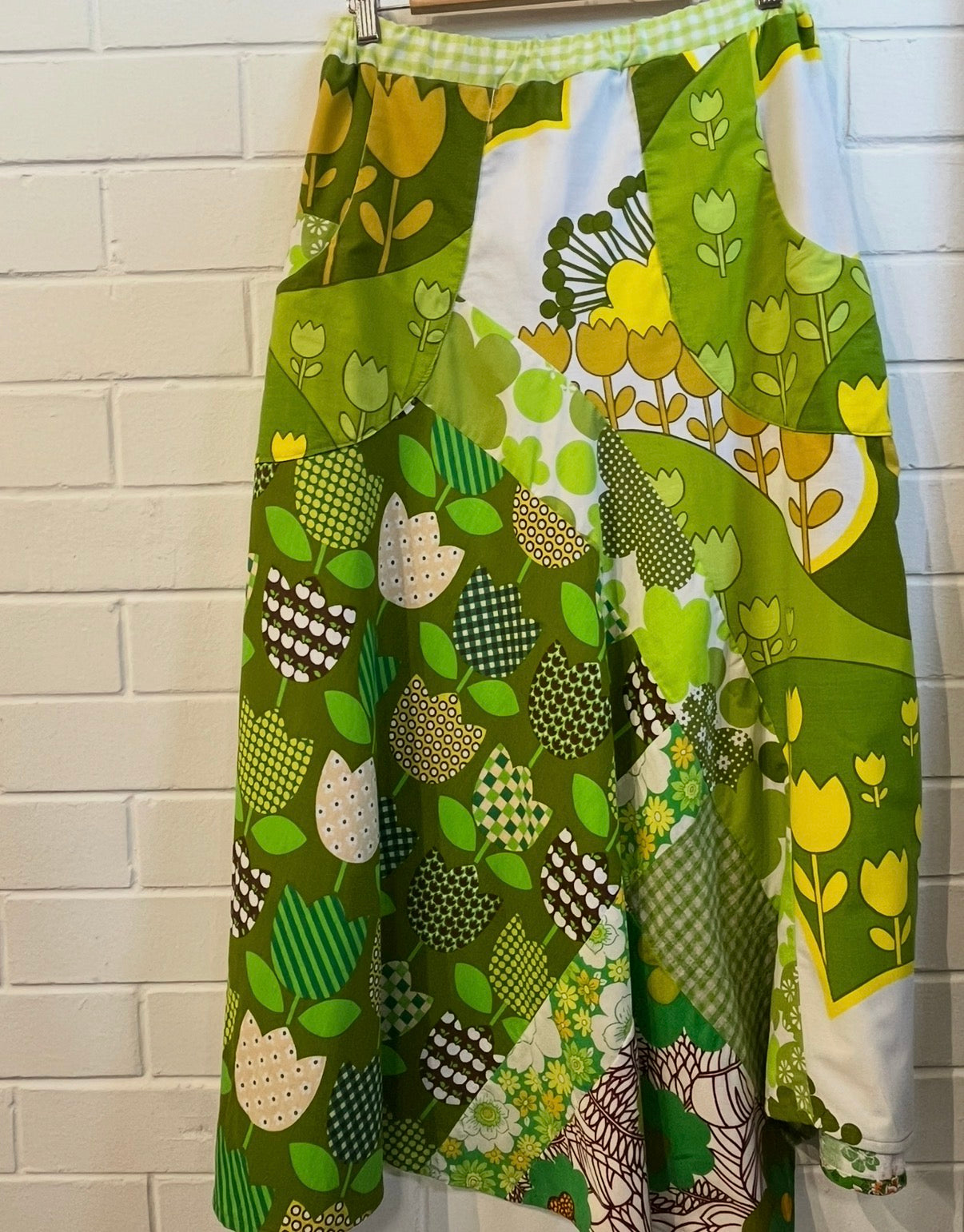gorgeous patchwork vintage fabric skirt - small 8-10 - violetclothing - free postage