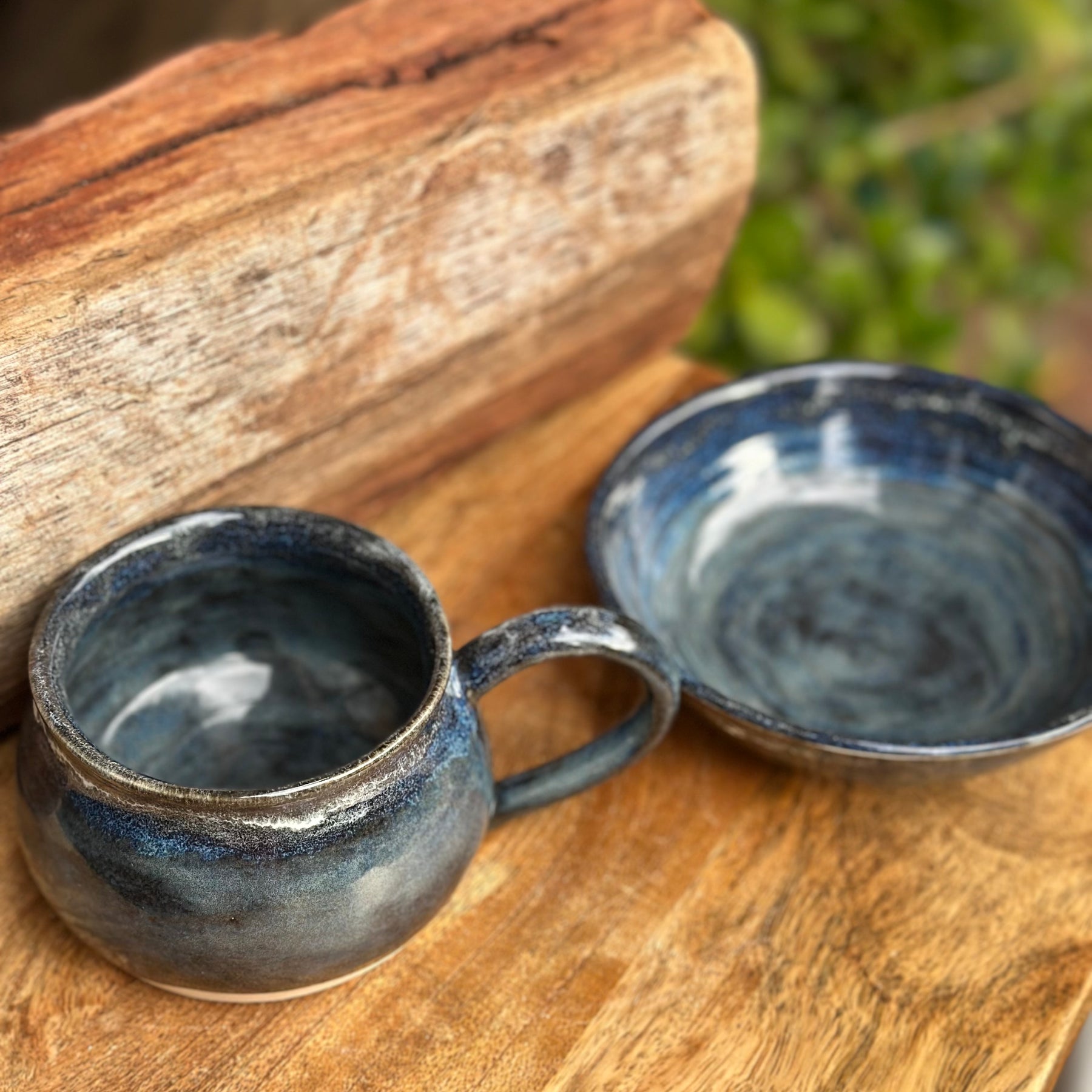Coffee Mug and Bowl | Riders on the Storm | handmade ceramics