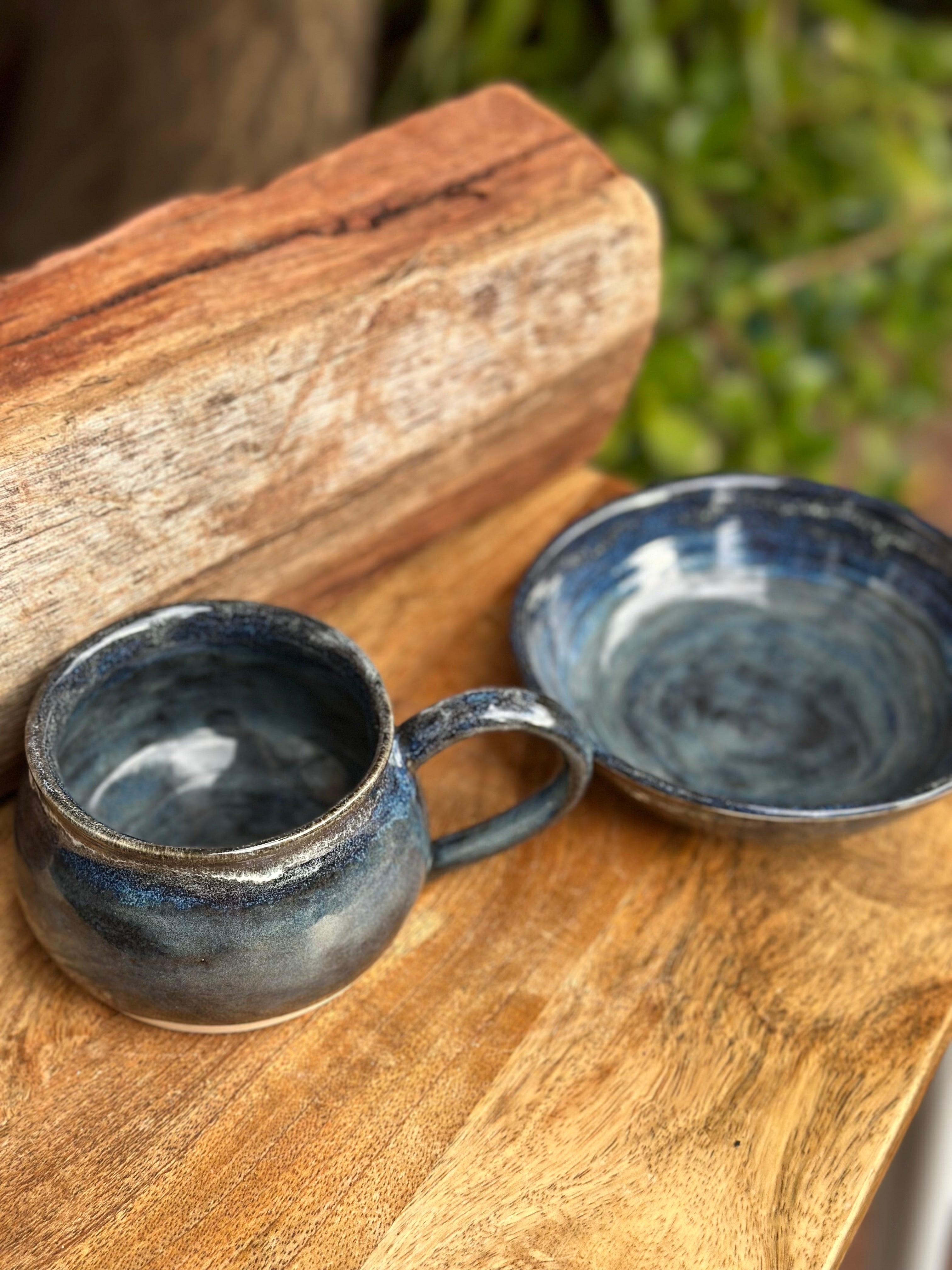Coffee Mug and Bowl | Riders on the Storm | handmade ceramics