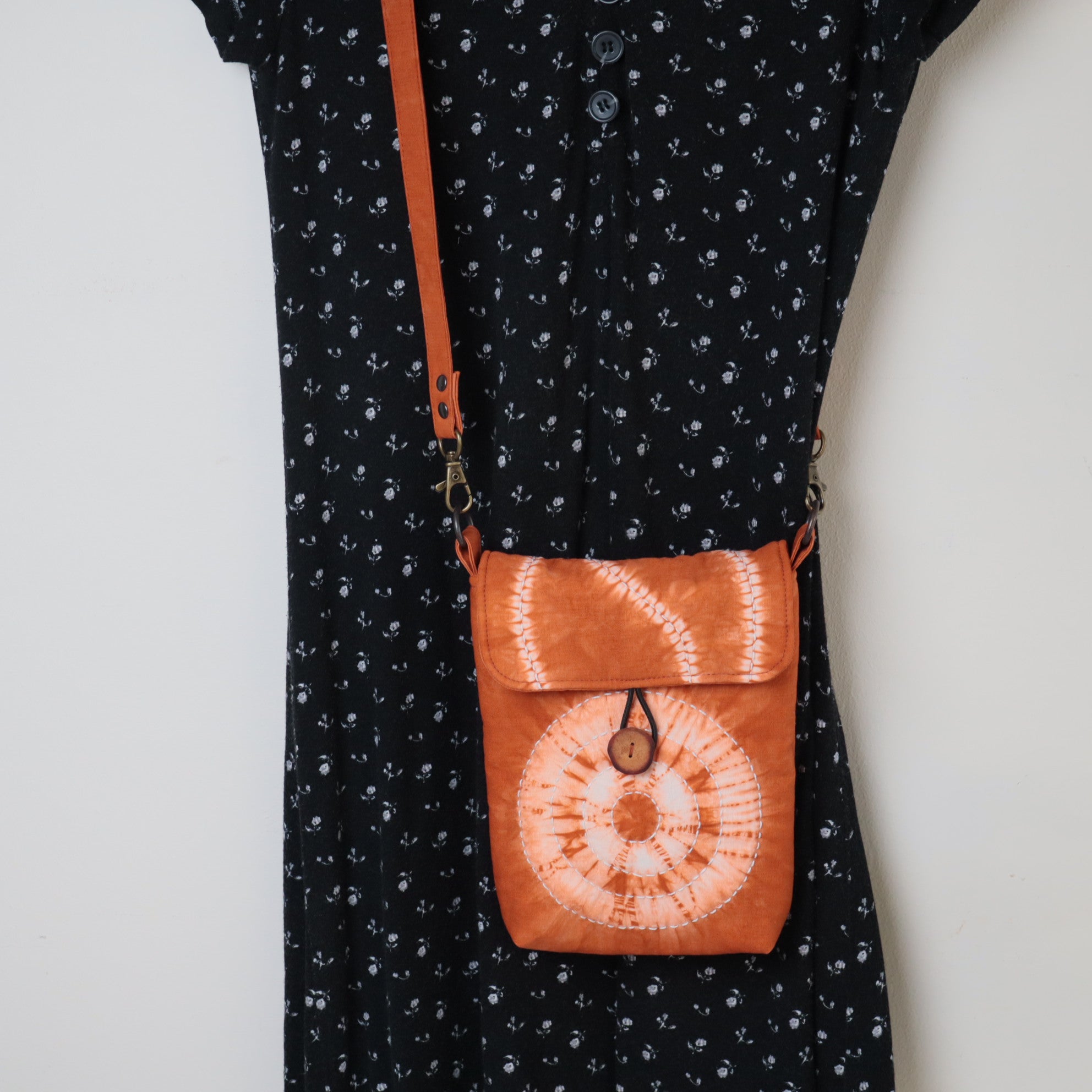 Tie Dyed Small Messenger/Cross Body Bag, Ochre