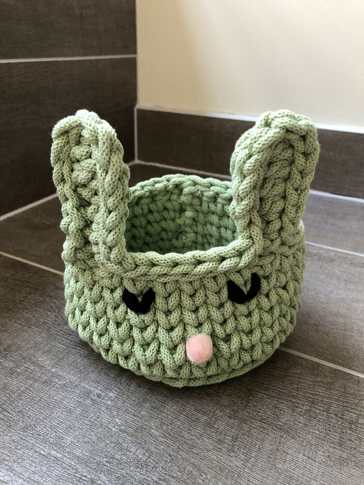 Crochet Easter Basket Sage 2