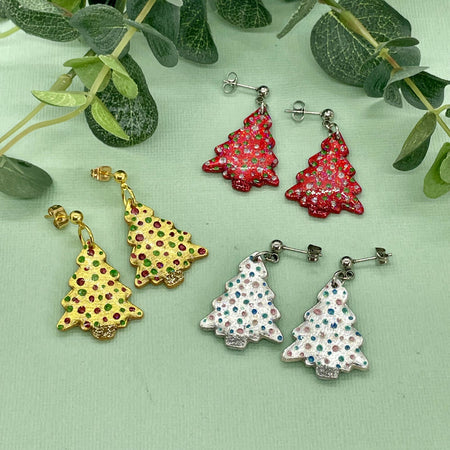 Christmas tree earrings - ball studs