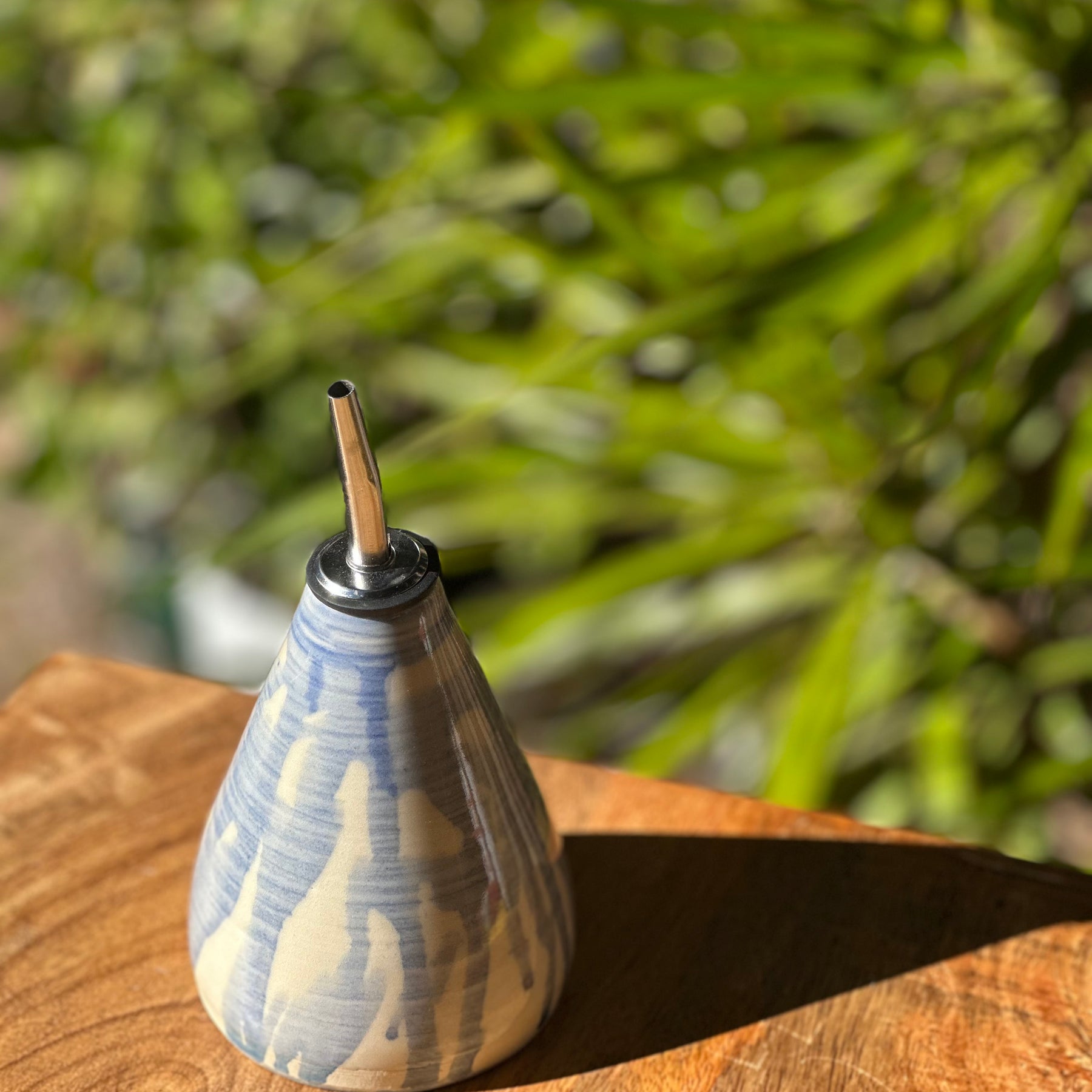 Olive Oil Pourer | Handmade Ceramic Tableware | Blue Splash