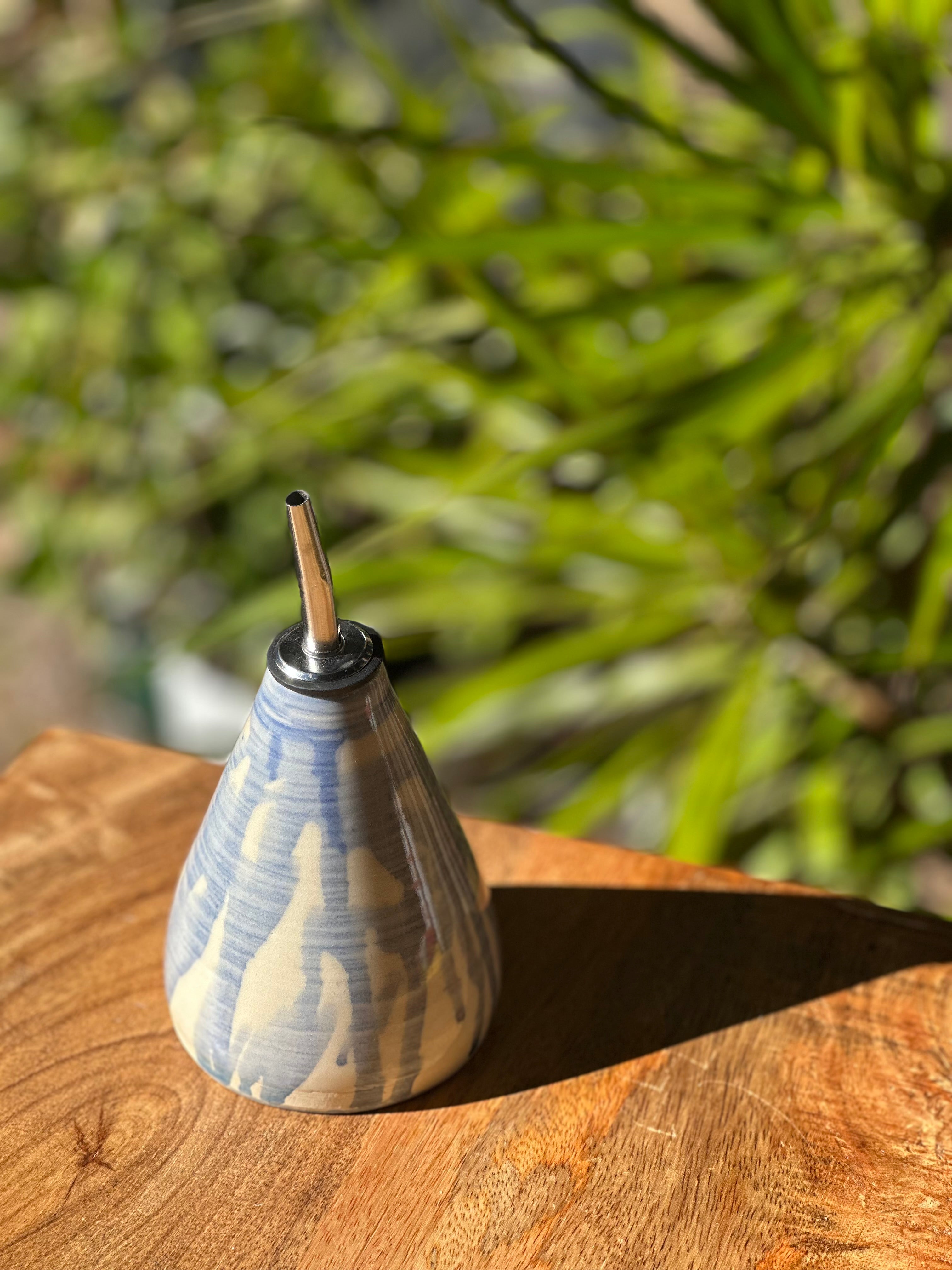 Olive Oil Pourer | Handmade Ceramic Tableware | Blue Splash