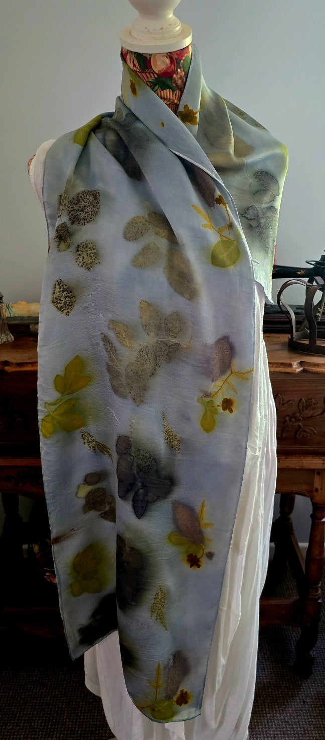 Mist & Memory – Botanical Luxurious Pure Silk Scarf
