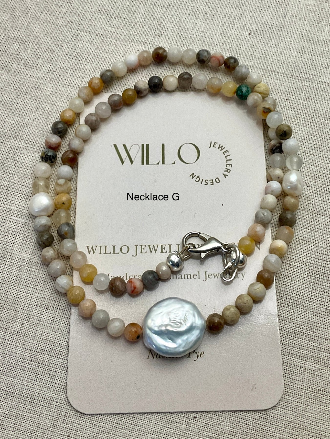 Beaded gemstone necklaces. Assorted