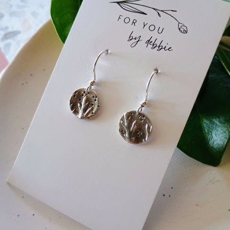 Fine silver earrings- diamond