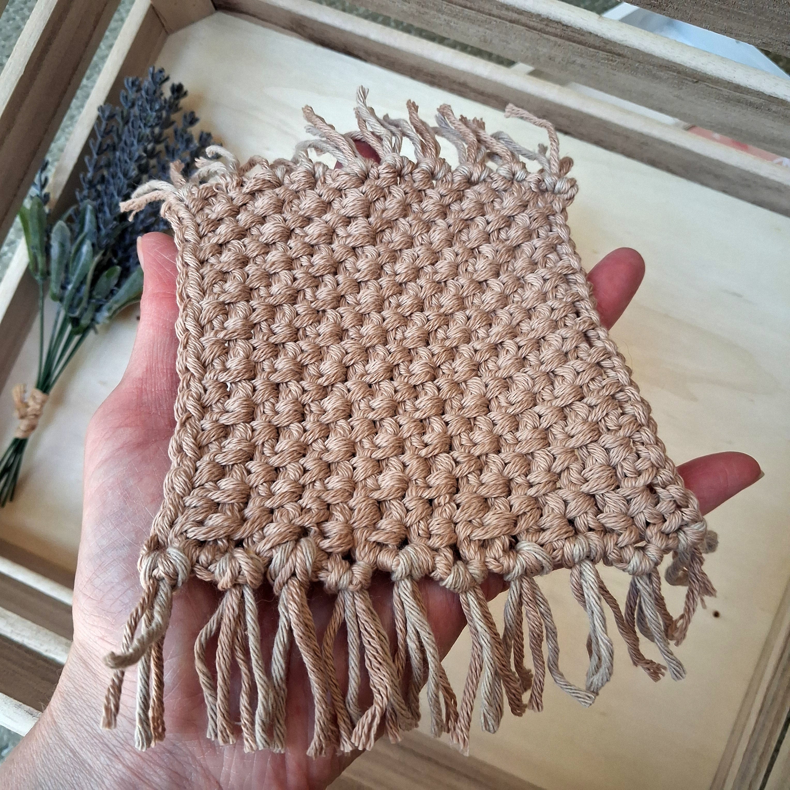 Handmade Crochet Mug Rugs Set of 2 - Cotton