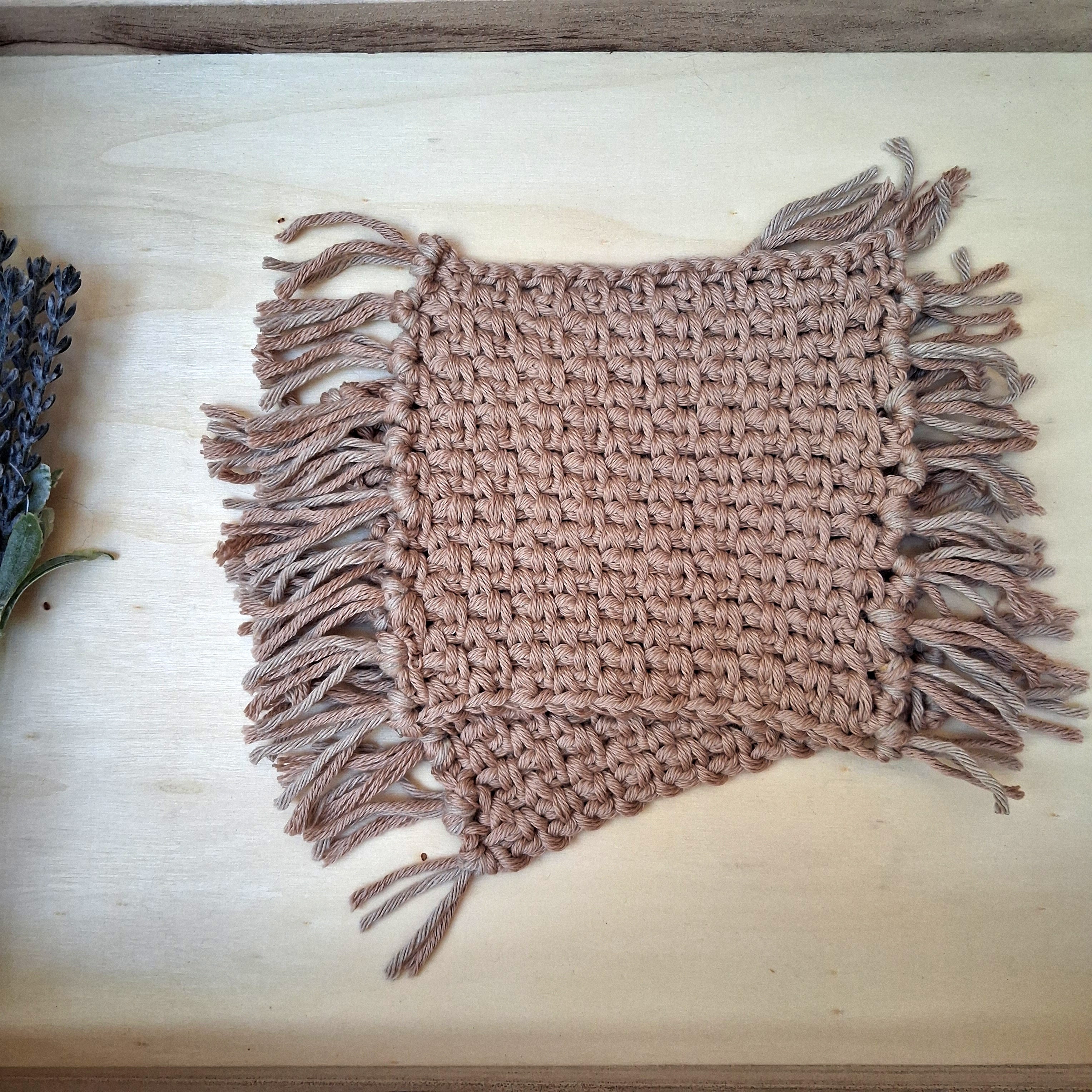 Handmade Crochet Mug Rugs Set of 2 - Cotton