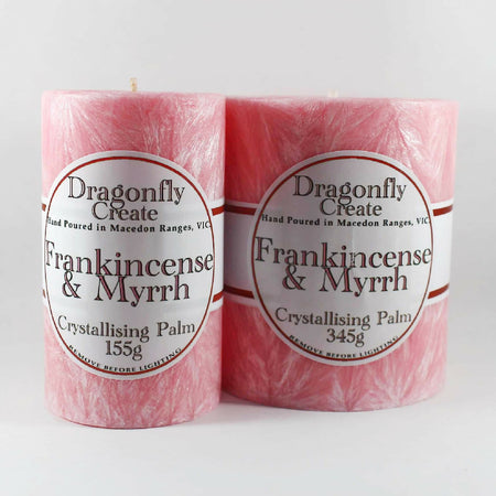 Frankincense & Myrrh | Crystallising Palm Wax Pillar Candle | 38/42 Hours