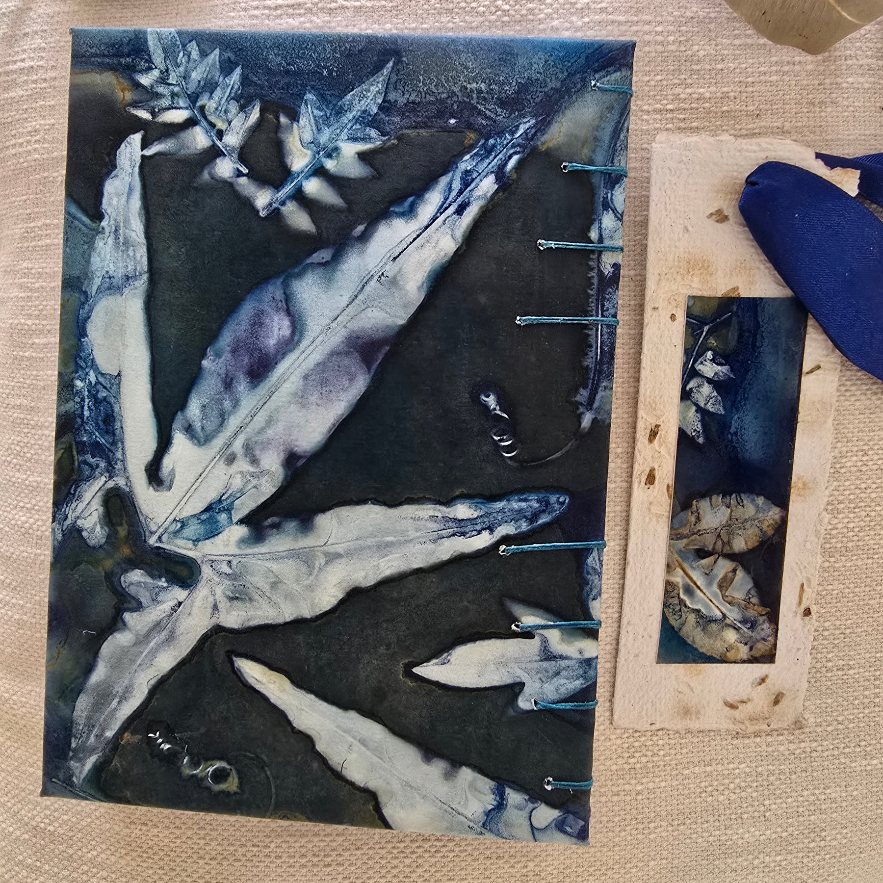 Hand stitched Journal Orginal Art Cover