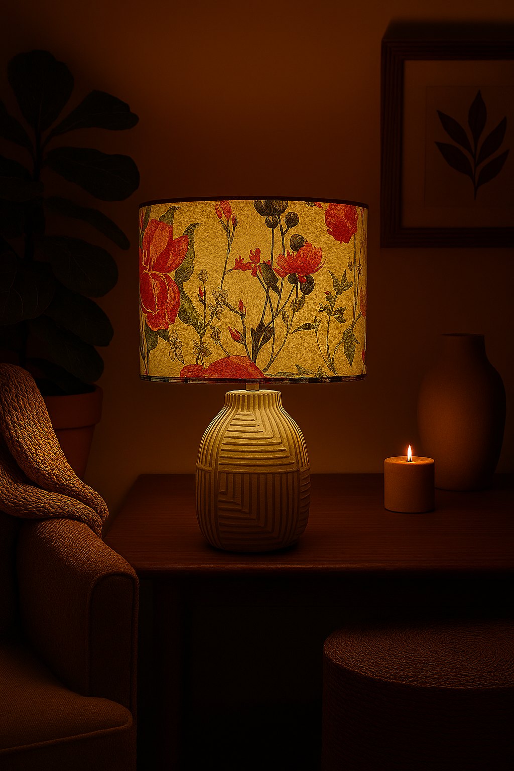 Melissa Drum lampshade with piping