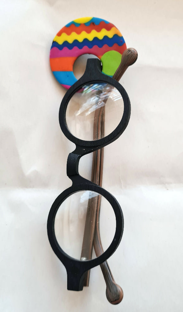Multi Coloured Round Glasses Brooch