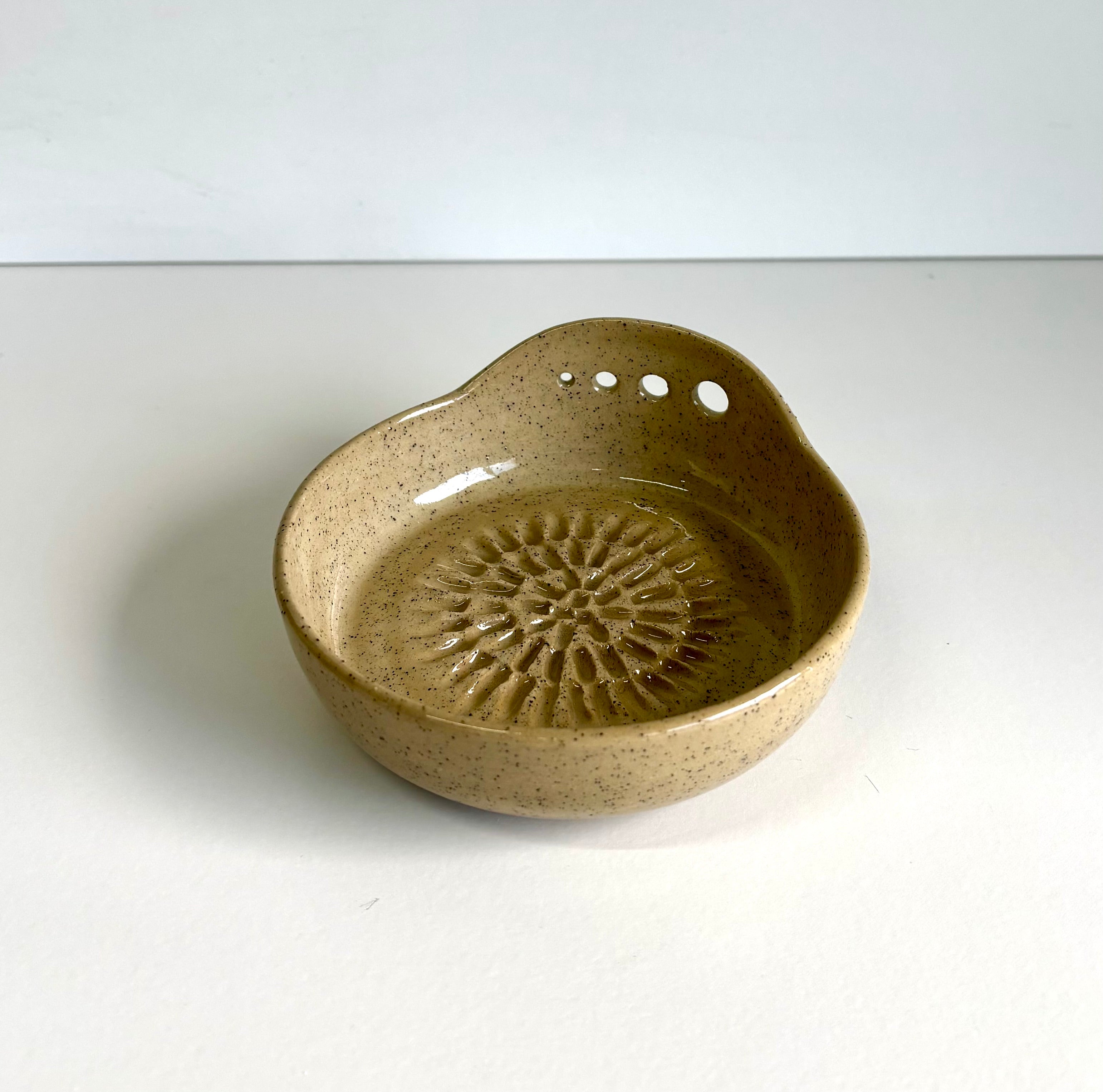 Ceramic Garlic/Ginger Grater and Herb Stripper - Hand Made Ceramic