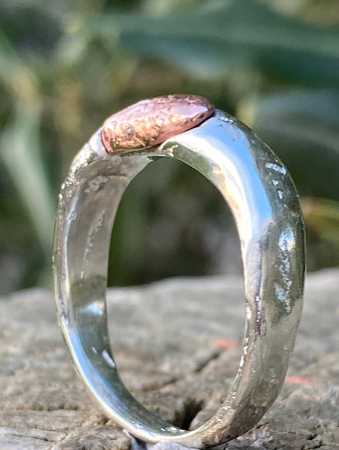 Sterling Silver & Copper Seed Ring | Size P½ | One of a Kind