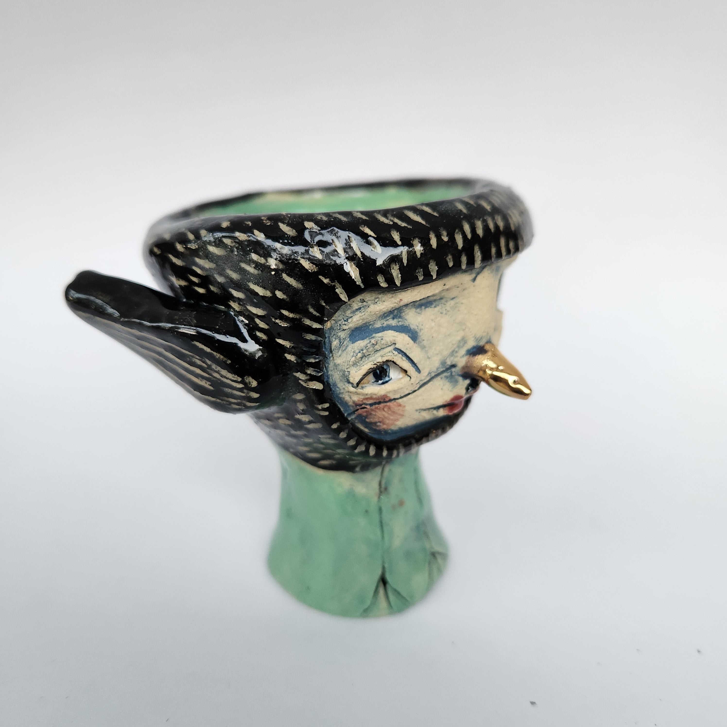 Treasure keeper. little clay bird
