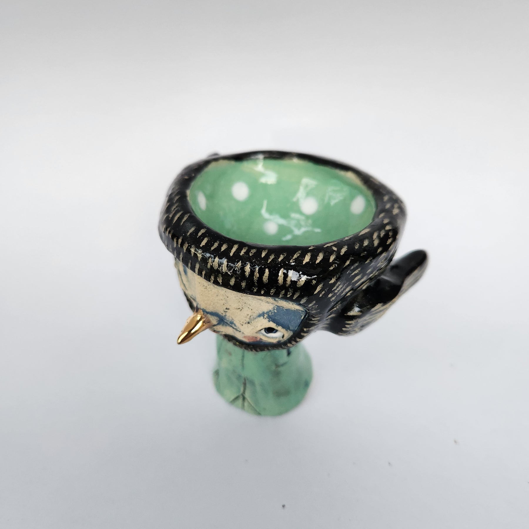 Treasure keeper. little clay bird
