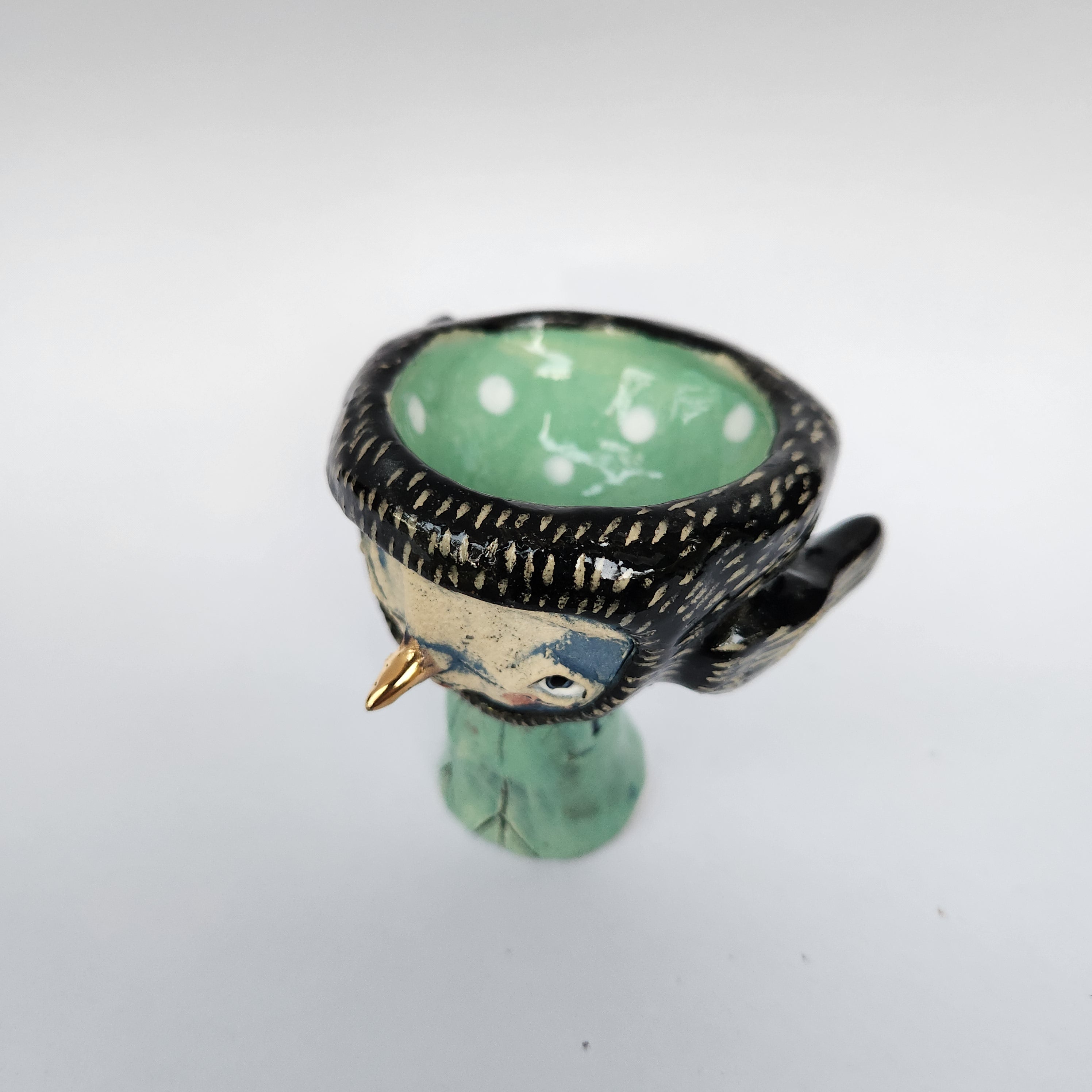 Treasure keeper. little clay bird