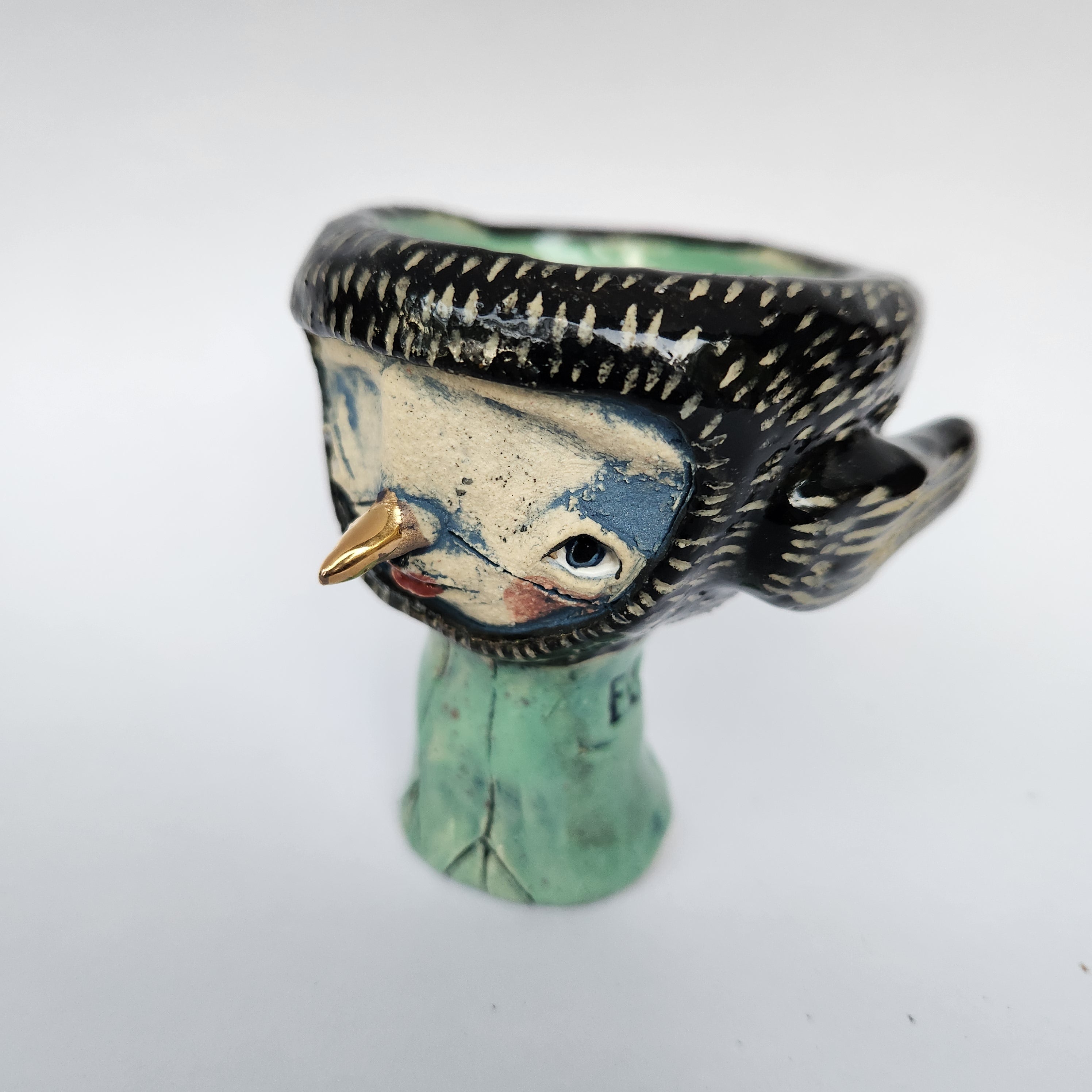 Treasure keeper. little clay bird