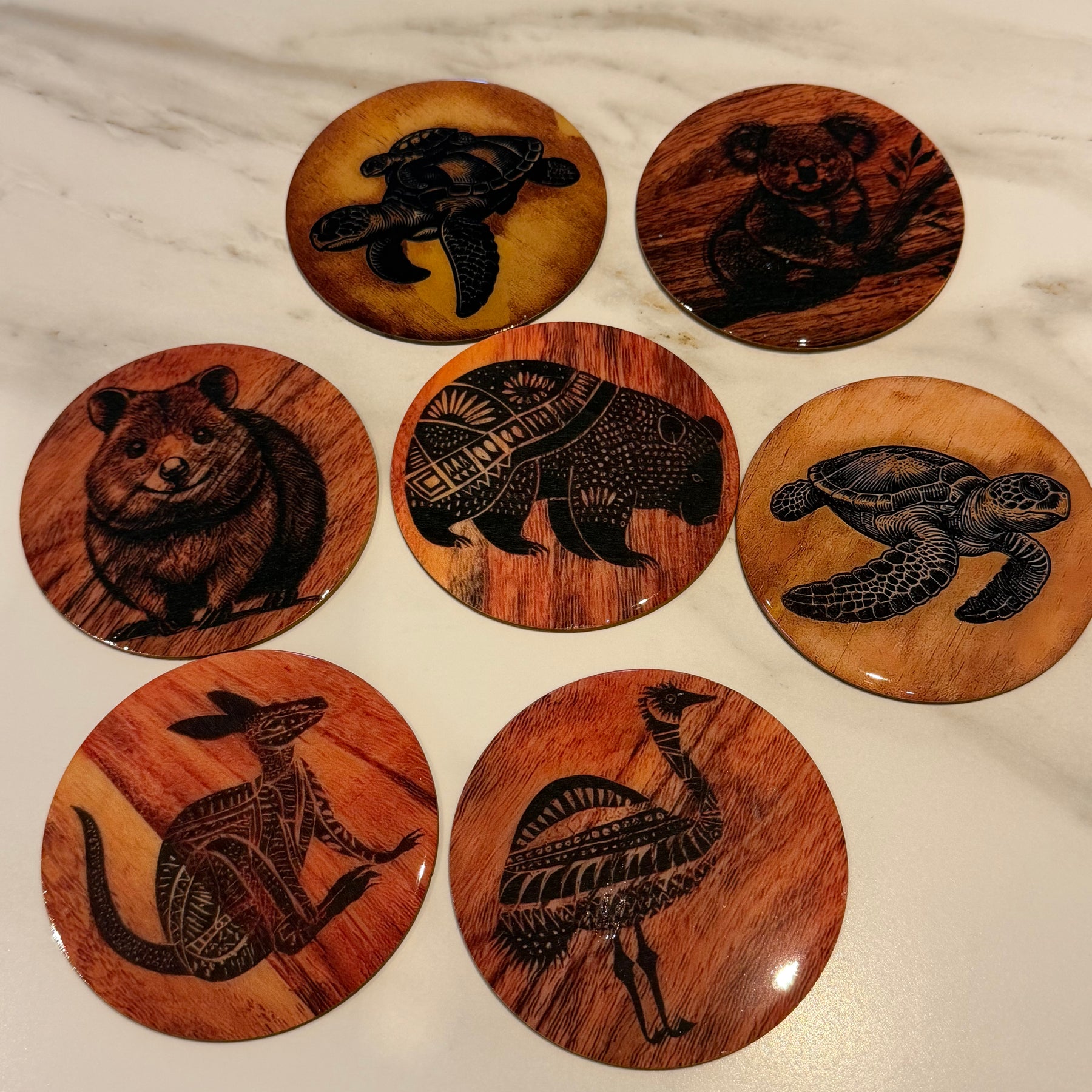 Coasters | Native coasters | wooden coasters | gift ideas | coffee table decor