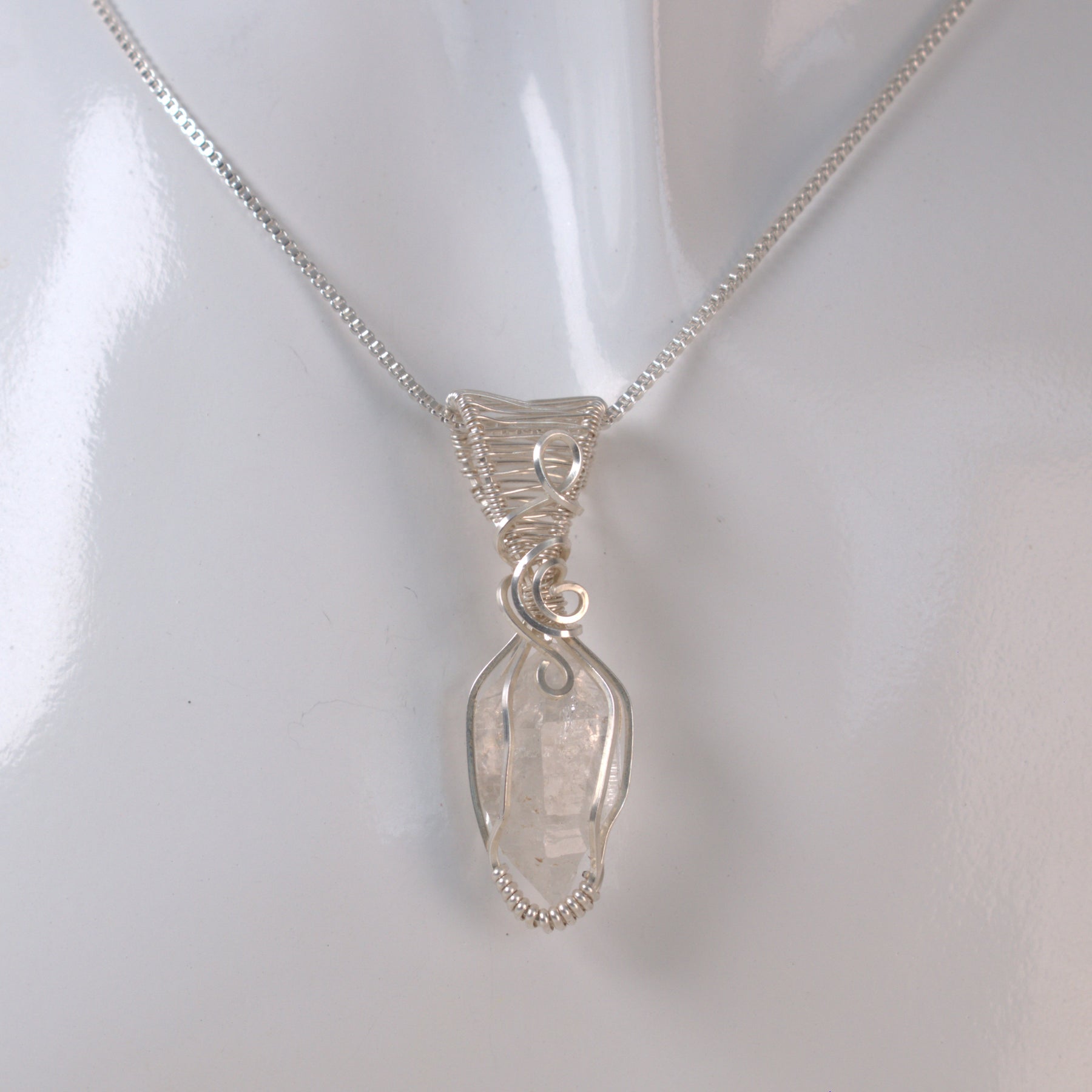 Lucent – Natural Herkimer Diamond Wire Wrapped Pendant