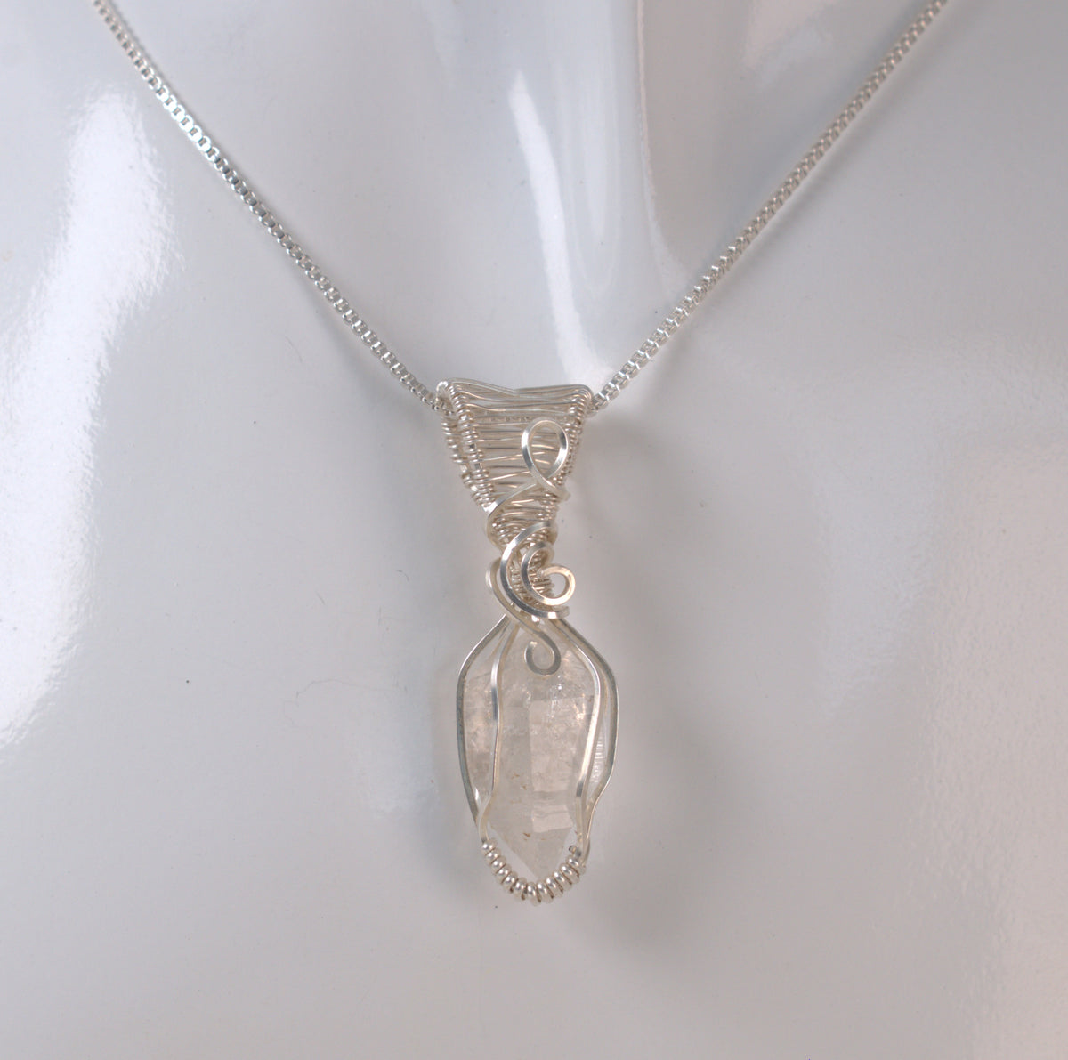 Lucent – Natural Herkimer Diamond Wire Wrapped Pendant