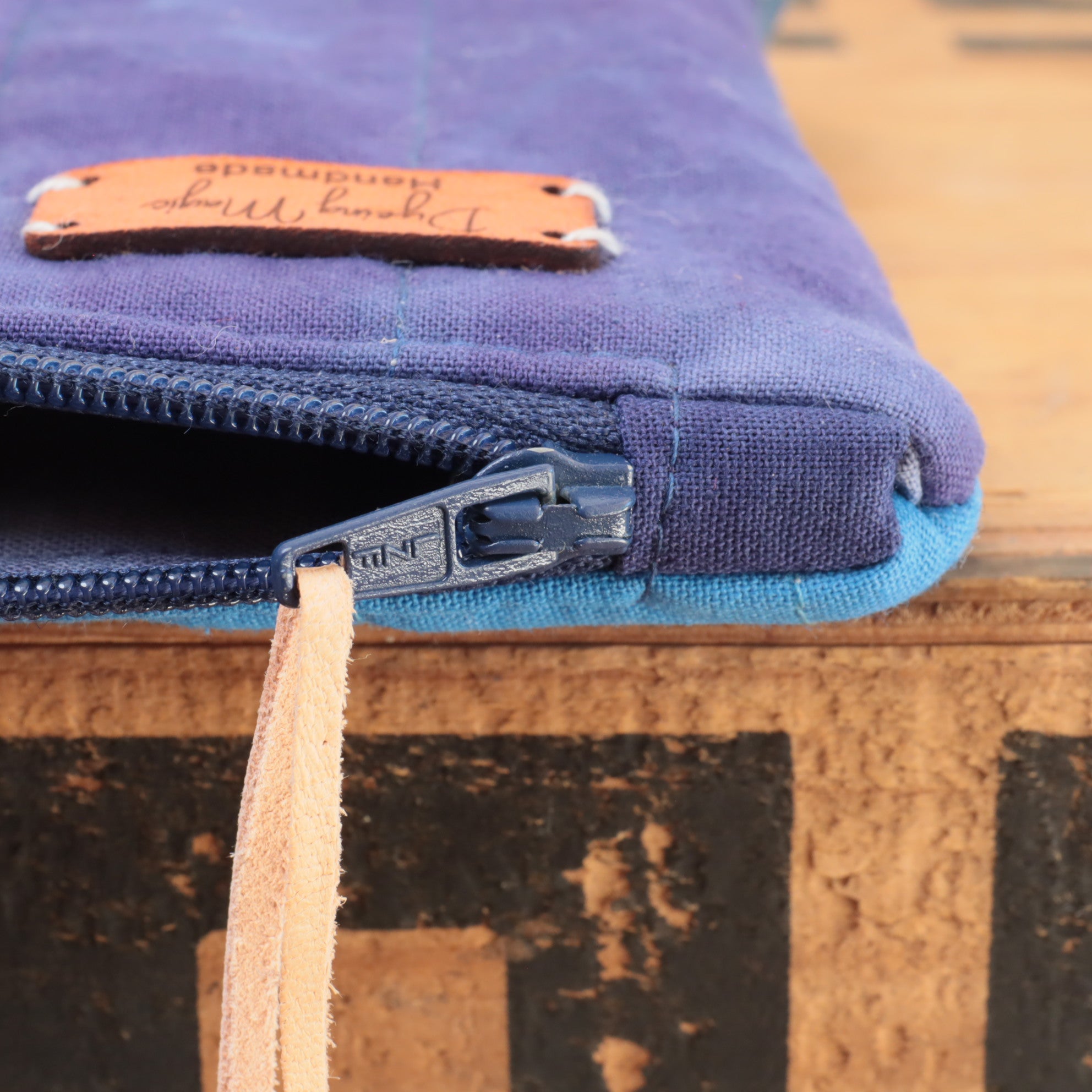 Hand Dyed Zipper Pouch, Makeup Bag, Sewing Pouch.