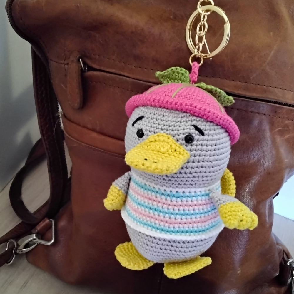 Platypus-keychain-pink-Australian-made-watch-the-birdy-crochet