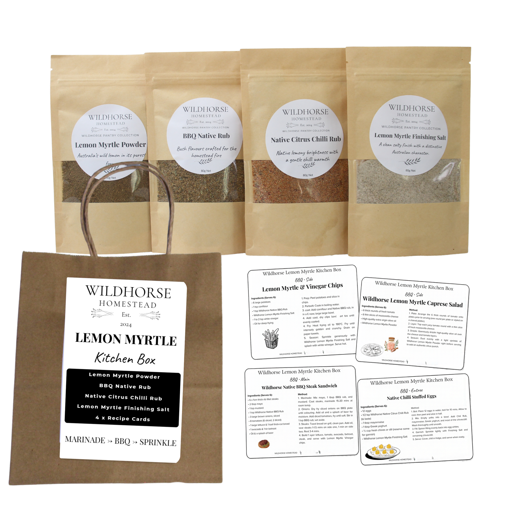 Wildhorse Lemon Myrtle Kitchen Box – 4 Piece Gift Set