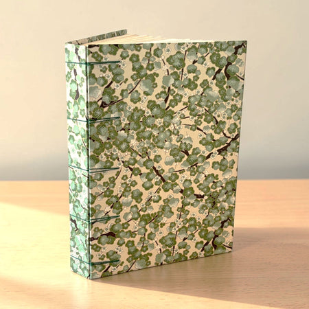 Handmade Secret Belgian Stitch Journal, Japanese Blossom Cover Design