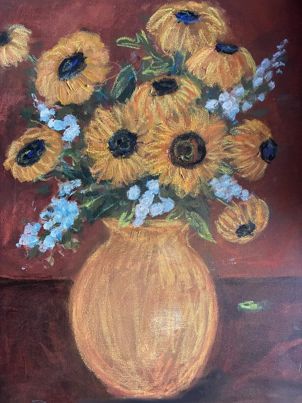 Original sunflower painting on canvas