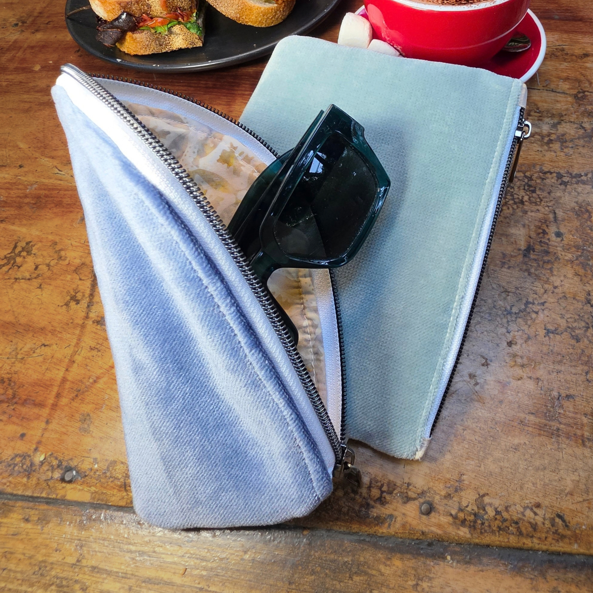 Duo Pack: Upcycled Glasses Case and Zipper Pouch