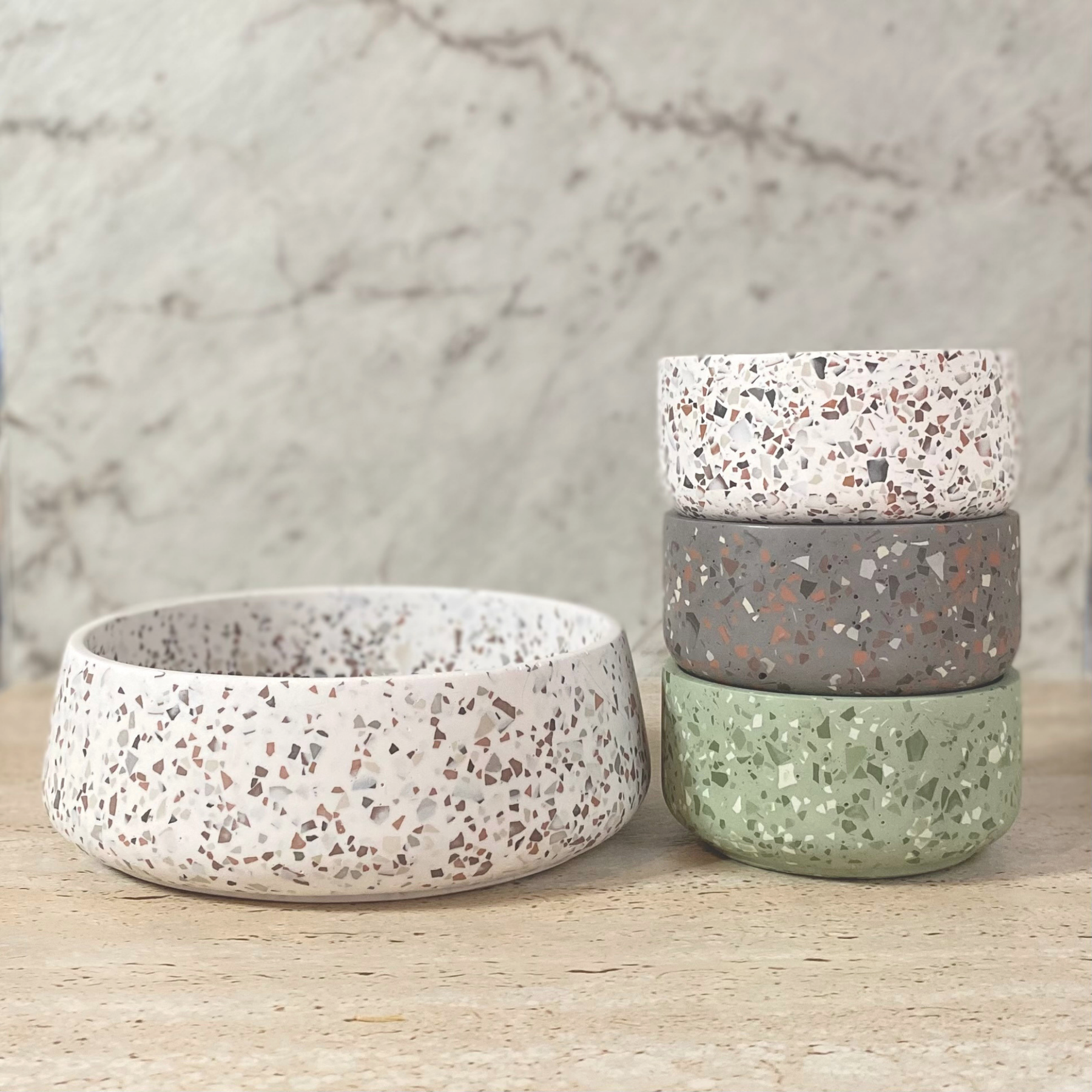 Mini and Large Round Bowls | Terrazzo decor collection
