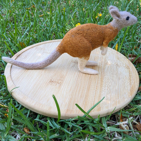 Needle felted kangaroo figure