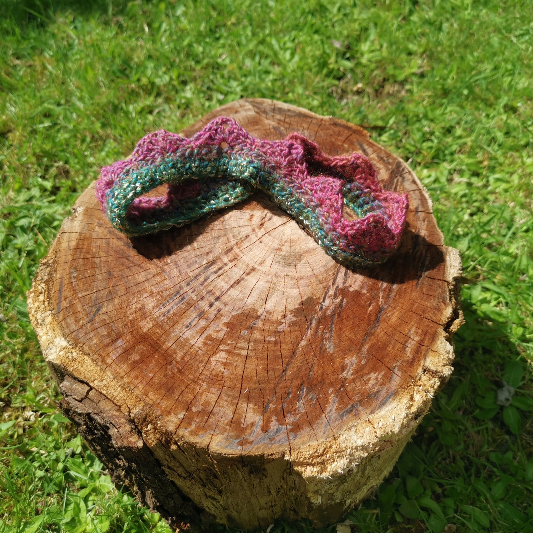 Multicolour Sparkle Crochet Crown Headband