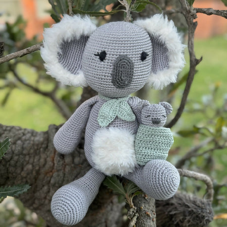Crochet Soft Toy, Koala with Joey, Australian Animal