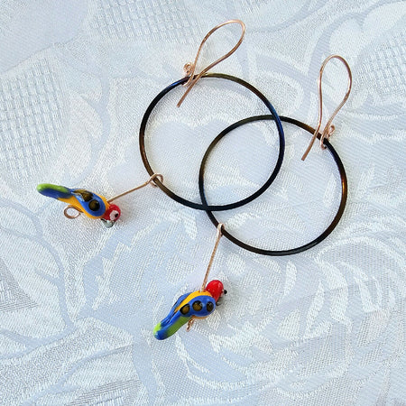 Parrot on a Hoop Earrings!