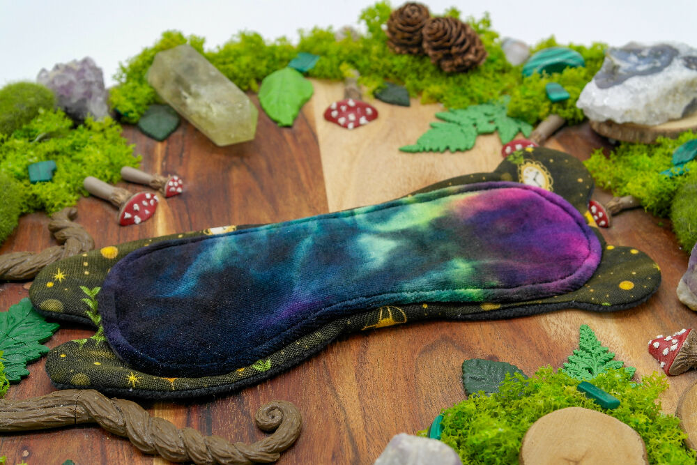 dig the flow reusables reusable cloth pad australian handmade black green purple soft bamboo velour unique one-of-a-kind versodile goldilocks teddy bear menstrual health