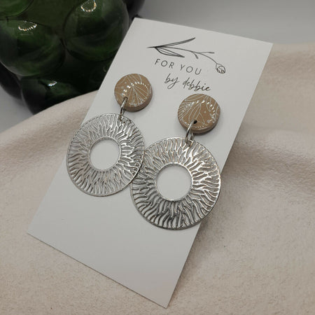 silver charm polymer clay earring- hypoallergenic