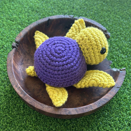 Turtle Crochet Small Toy Purple Green