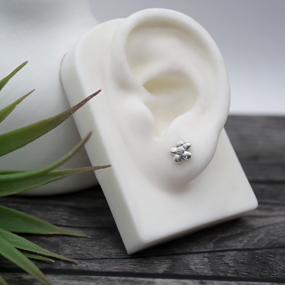 flower studs sterling silver ear sml