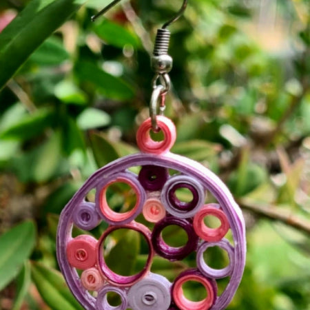 Earrings made with quilled pastel Circles