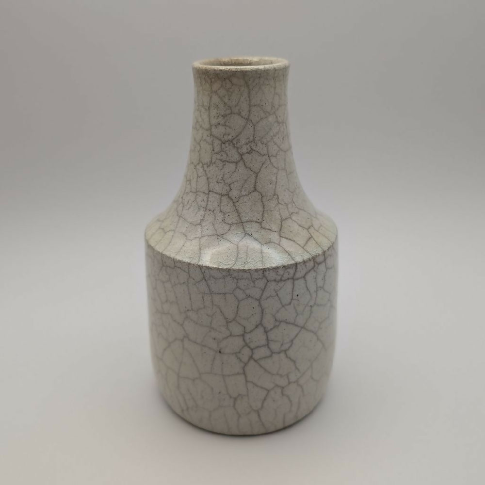 Crackle Glaze Raku Thin Neck Vase