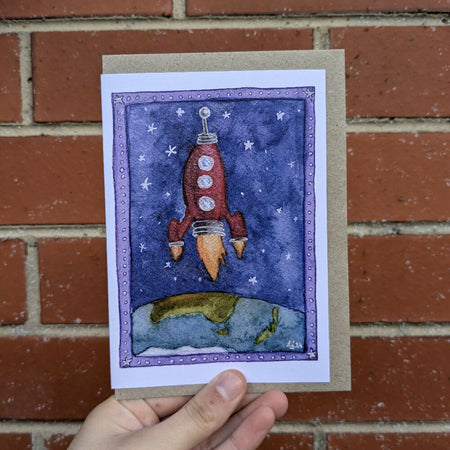 Rocketship - Greeting Card