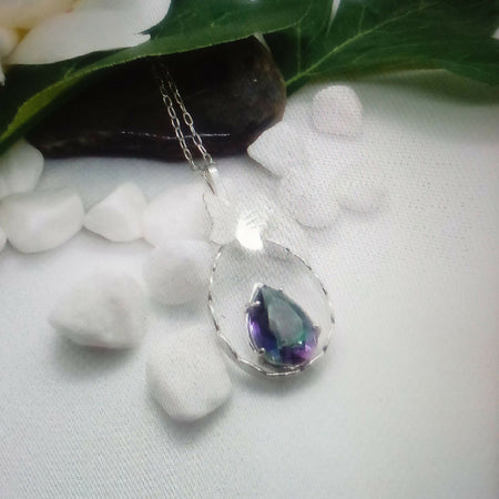 Sterling silver mystic topaz pendant