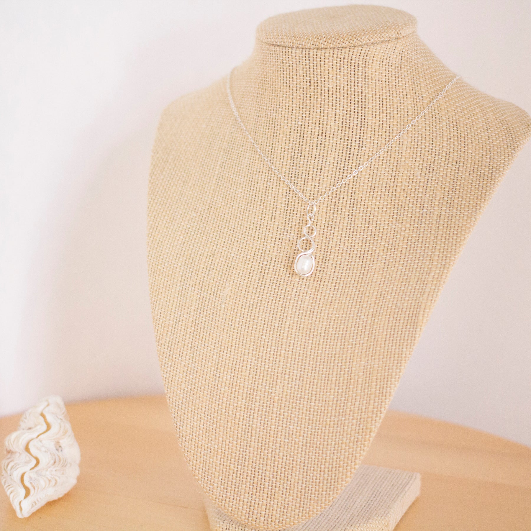 White Freshwater Pearl Earrings & Necklace Set