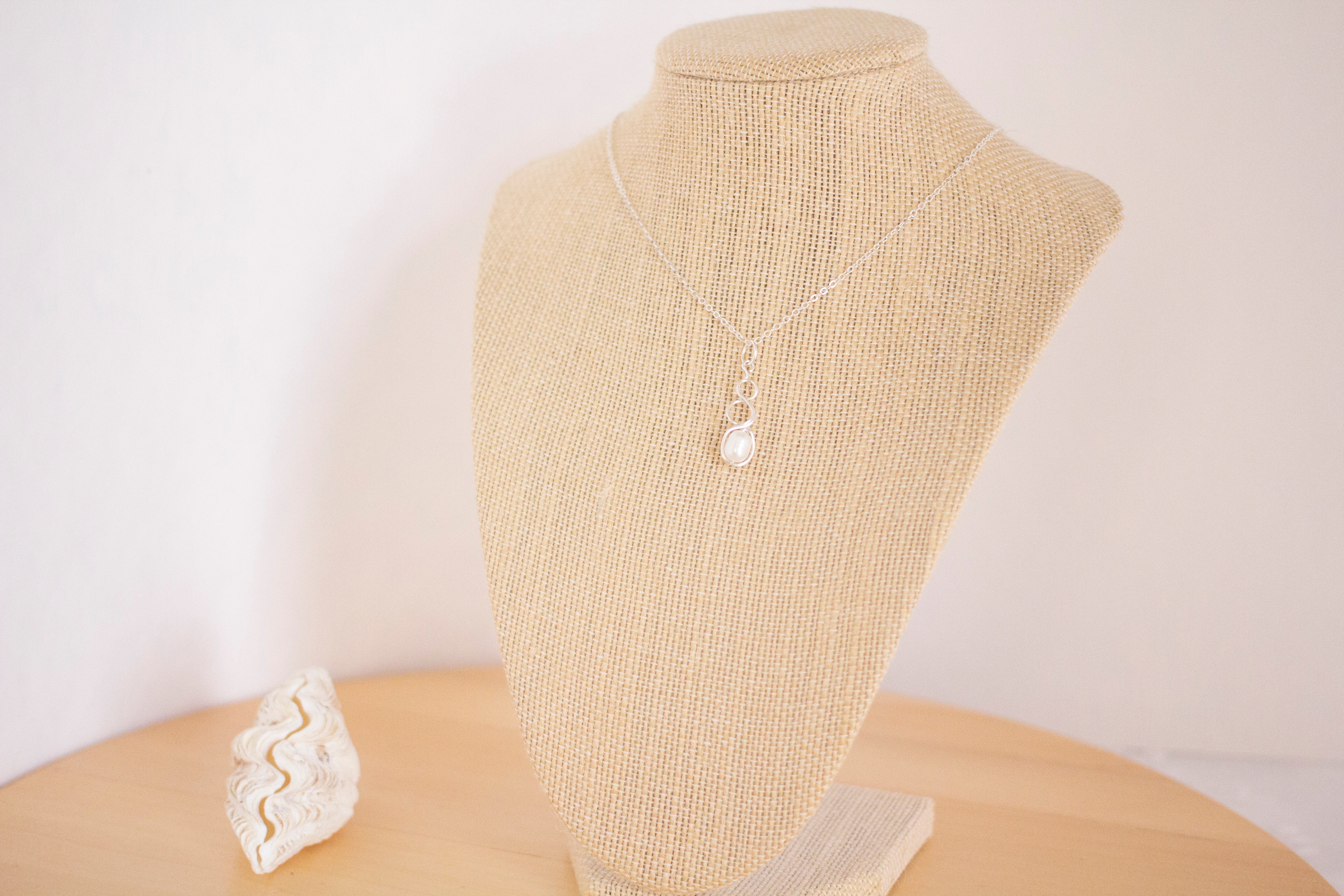 White Freshwater Pearl Earrings & Necklace Set