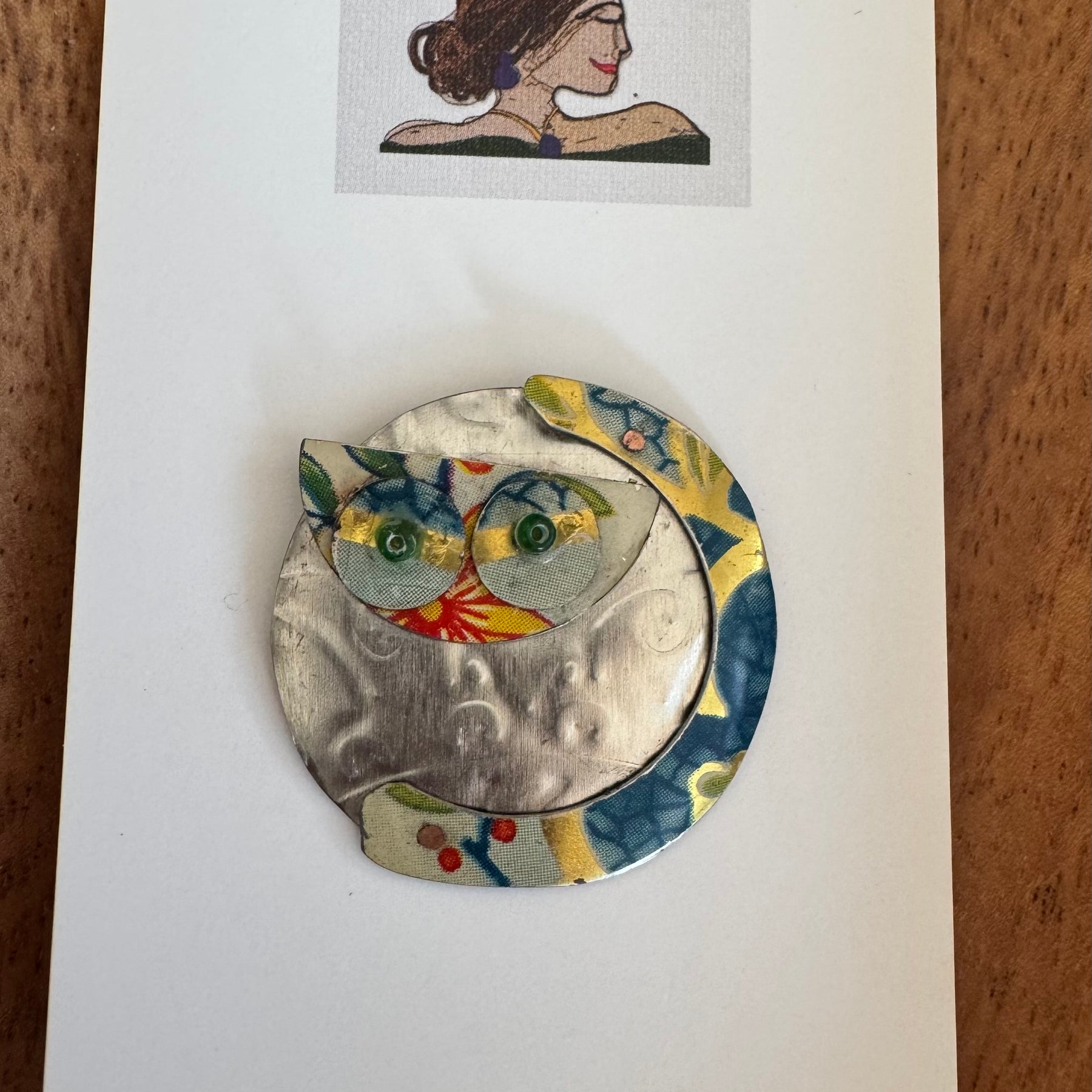 Tin Cat Brooch